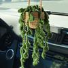 Rearview Mirror Charms- Knitted Small Hanging- Plant for Car Home-Decoration