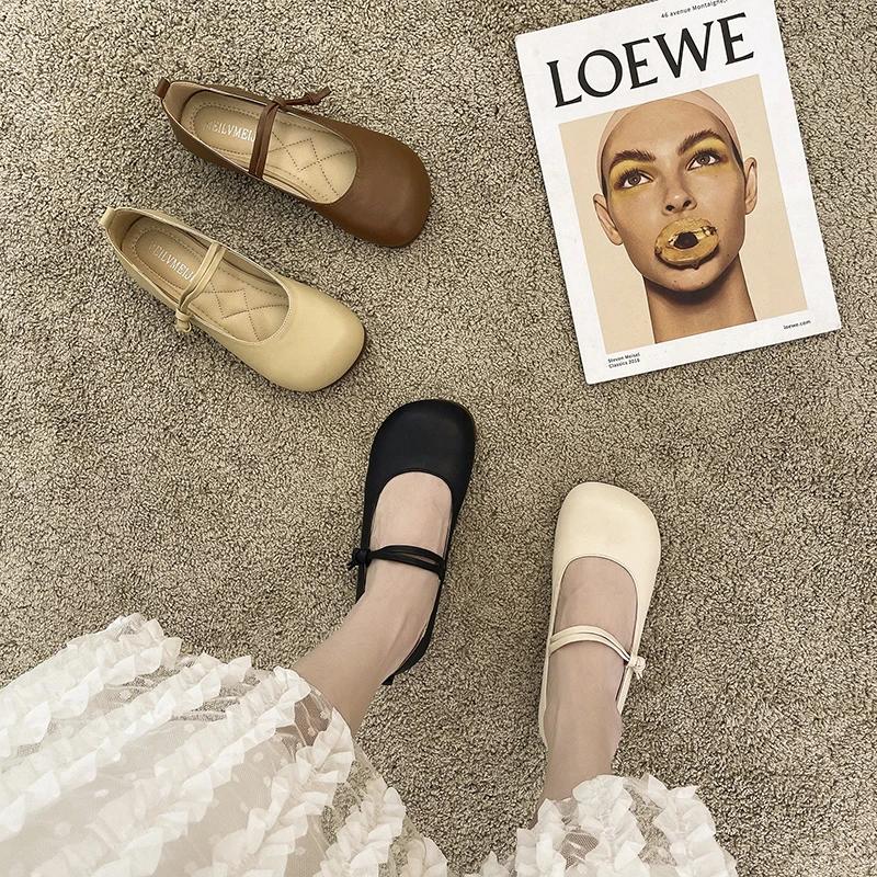 Women's Spring Flat Shoes One Kick Shallow Mouth Anti-slip  Shoes for Women Outdoor Versatile Solid Color Zapatillas De Mujer