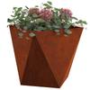 Plant Pot Set 2 Pcs Rust Colored 40 X 40 X 40 Cm Weatherproof Steel