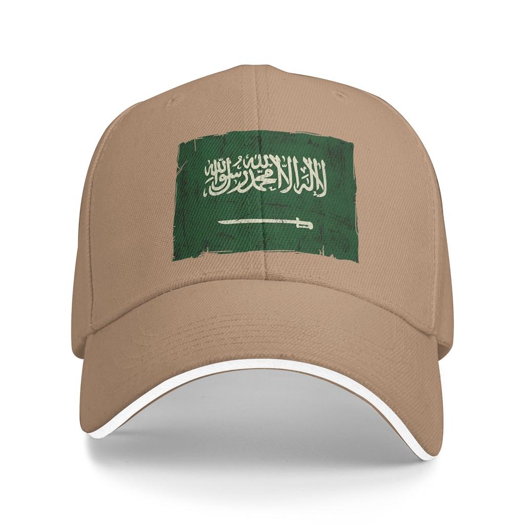 Vintage Saudi-Arabien Flagge Lässige Baseballkappe Jagd Camping Trucker-Hut Sommer Sonnenschutz Baseballkappen