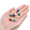 5pcs Colorful Crystal Charms Stainless Steel Geometry Oval Star Flower Charm Earrings Pendants for DIY Necklace Jewelry Findings
