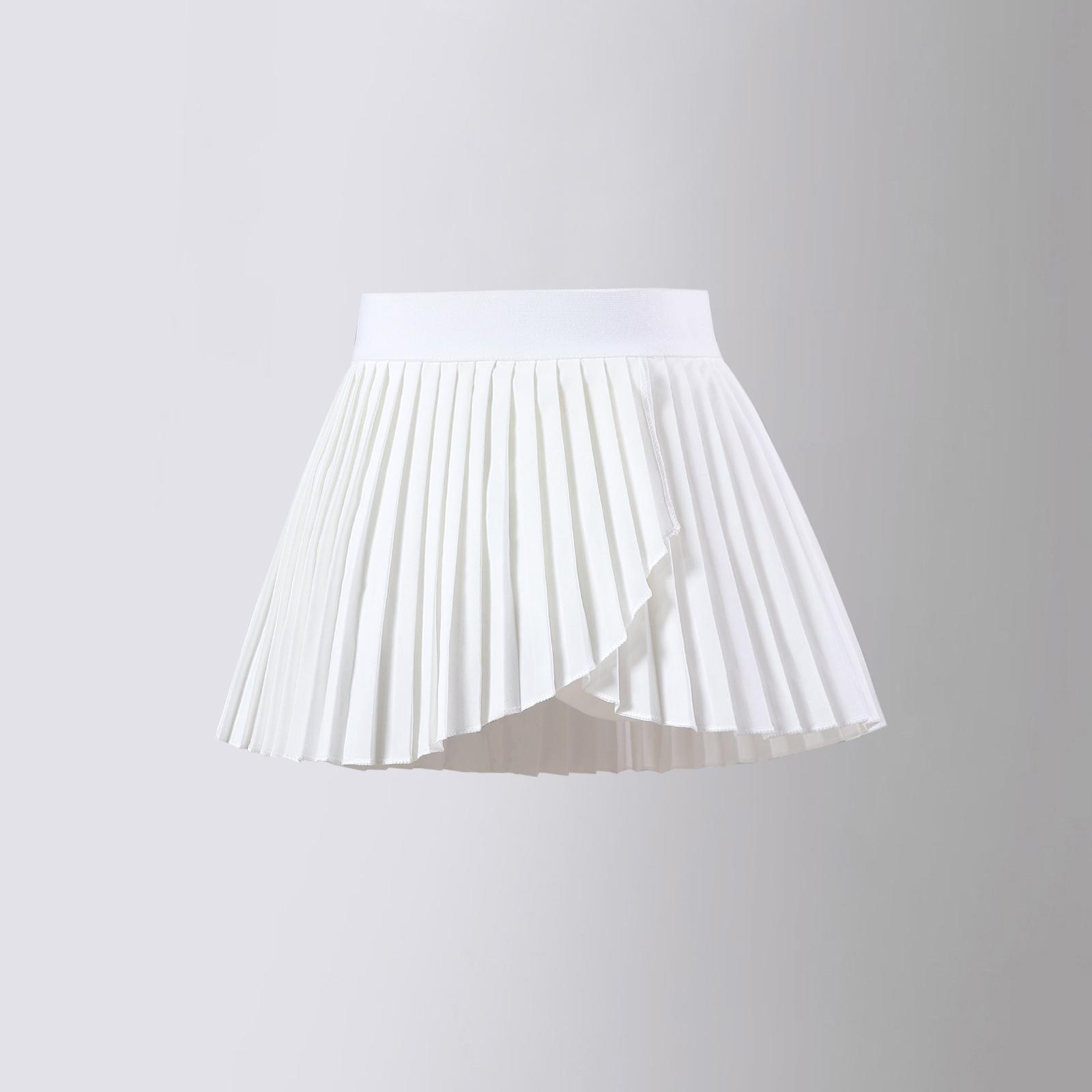 

Юбка с цветочным принтом для детей, тонкая плиссированная юбка с высокой талией для девочек, короткая модная универсальная детская юбка трапециевидной формы для тенниса и бейсбола 120cm белый