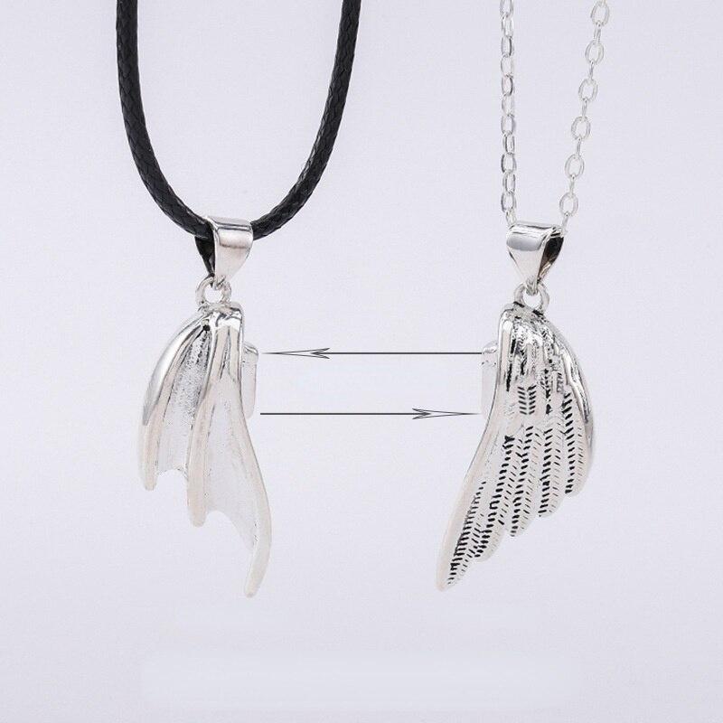 Couple Necklace Clavicle Chain Women Devil Protects Angel Devil 1 Pair Lovers Necklace for Women Men Fashion Jewelry