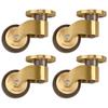 360 Degree Rotation Brass Casters Robust Load-Bearing Design Brushed Brass Finish Caster Wheels Set Gold Black