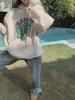 Women's Korean Style Plush Hooded Sweatshirt - Loose Fit for Autumn and Winter