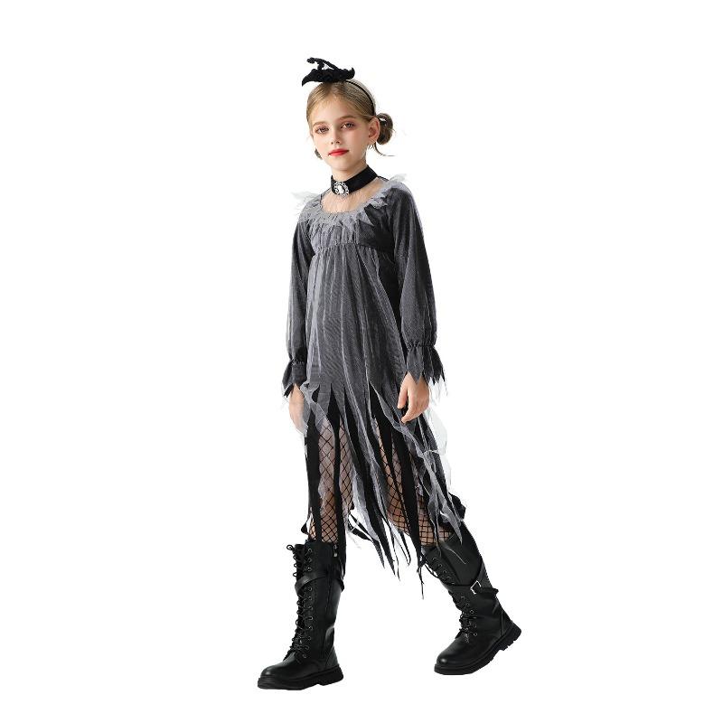 Halloween Kids Costume Ghost Bride Witch Costume Vampire Girl Costume Funny Dress Up Dress