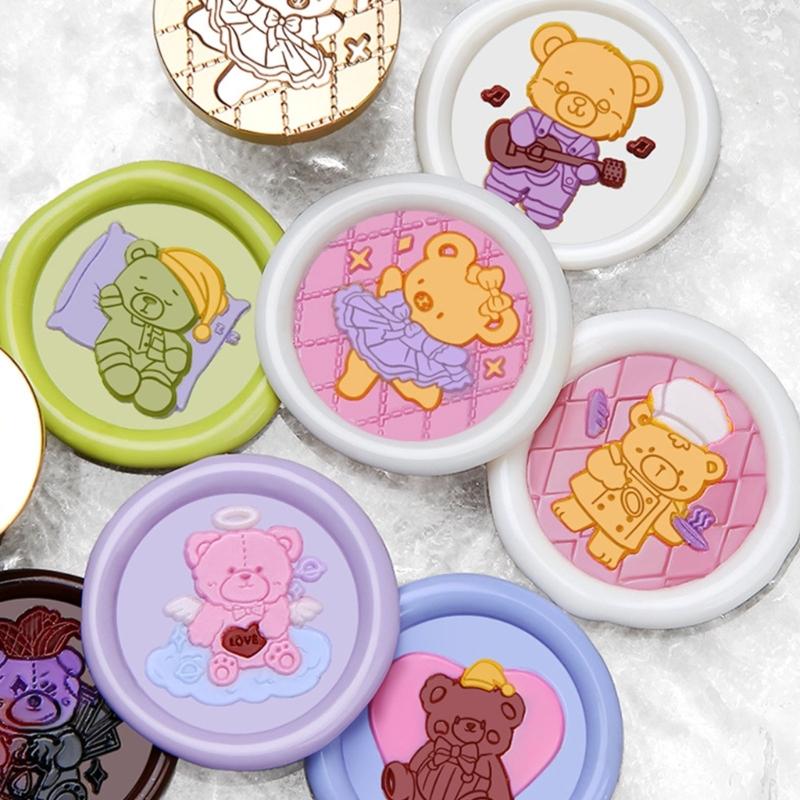 Vintage Seal Stamp Head Small Bear Animal Seal Stamp for Seal Envelope Card Party Invitation Packaging Christmas Wedding