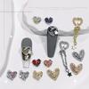 Heart Chain Tassel Alloy Nail Art Jewelry Stickers with Zircon Accents