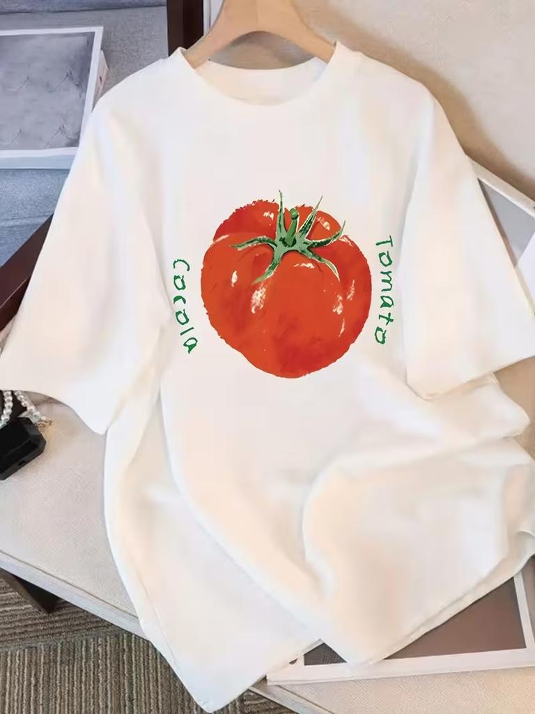 Funny Work Quote Tomato Tshirt Unisexs Unisexs Fit Tees With We Need A Break Slogan Print Casual Crew Neck Minimalist Top
