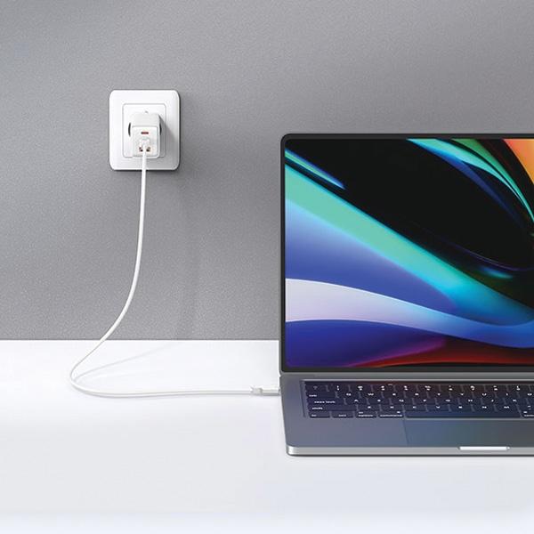Usams Ład. Siec. 2Xusb-C+1Xusb 65W(Only Head) Gan Pd3.0 +Qc3.0 Fast Charging Fioletowy/Gradient Purple Sandru Series Cc180Tc03 (Us-Cc180)
