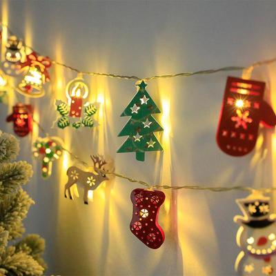 Luzes de Cordão LED Enfeite Pendurado de Natal - Bengala Doce, Papai Noel, Boneco de Neve, Meias, Decoração de Sinos