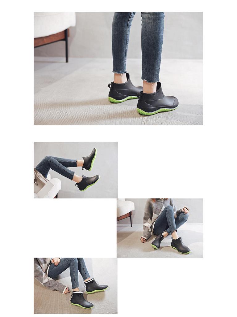 Unisex Kurze Mode Regenstiefel, Rutschfest Wasserdicht, Dicke Sohle, Perfekt für Outdoor, Autowäsche, Küchengebrauch.