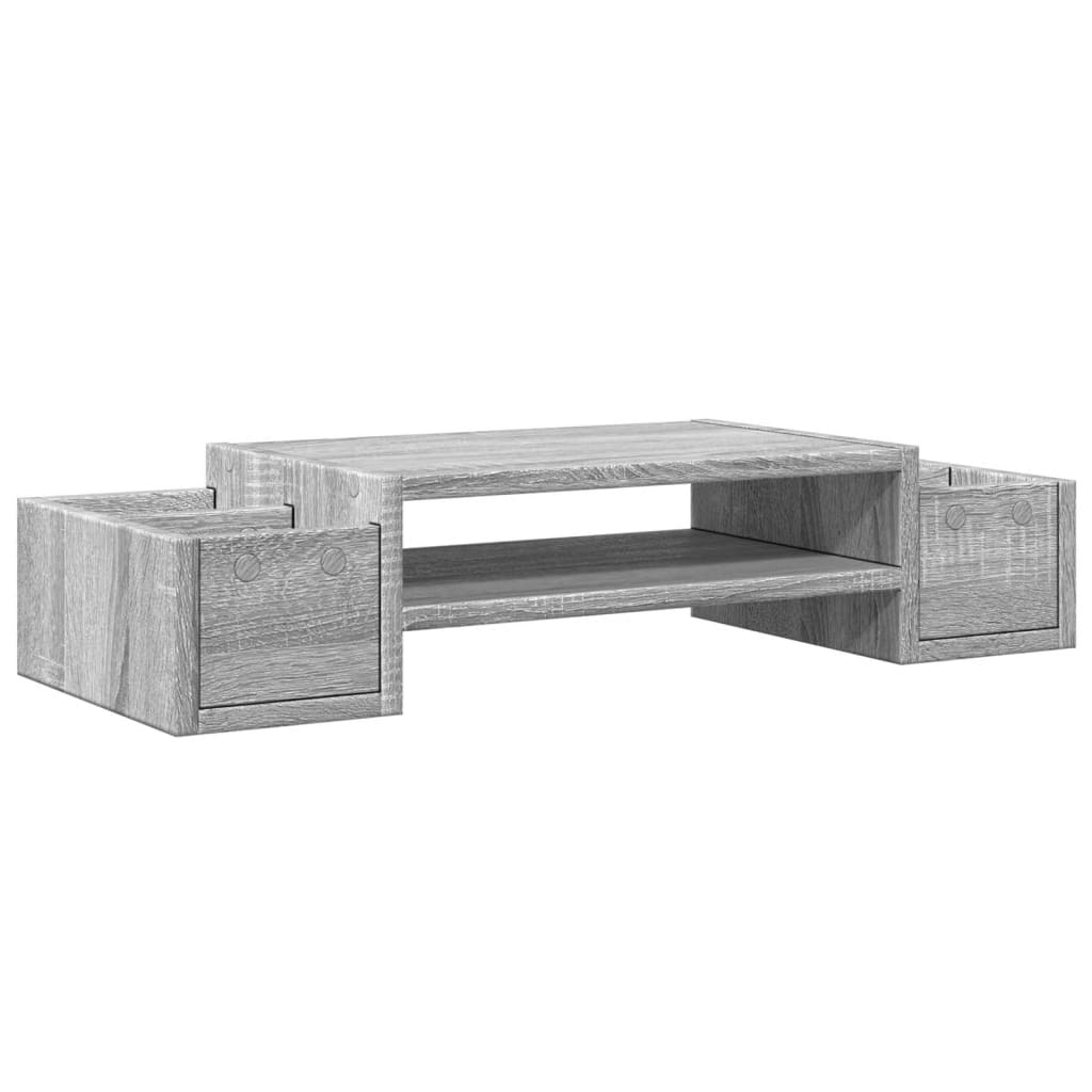 Monitor Stand with Storage Space Grey Sonoma 70 X 27 X 15 Cm Particleboard