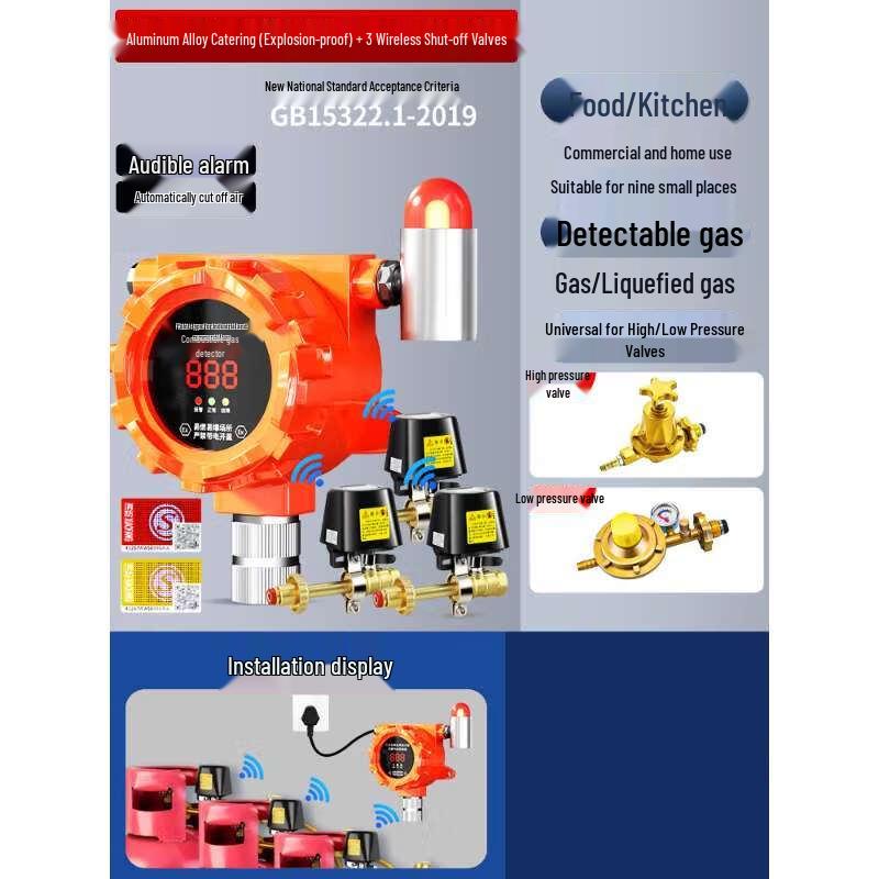 Xuan Yong Digital Gas Leak Alarm with Wireless Shut-off Valves