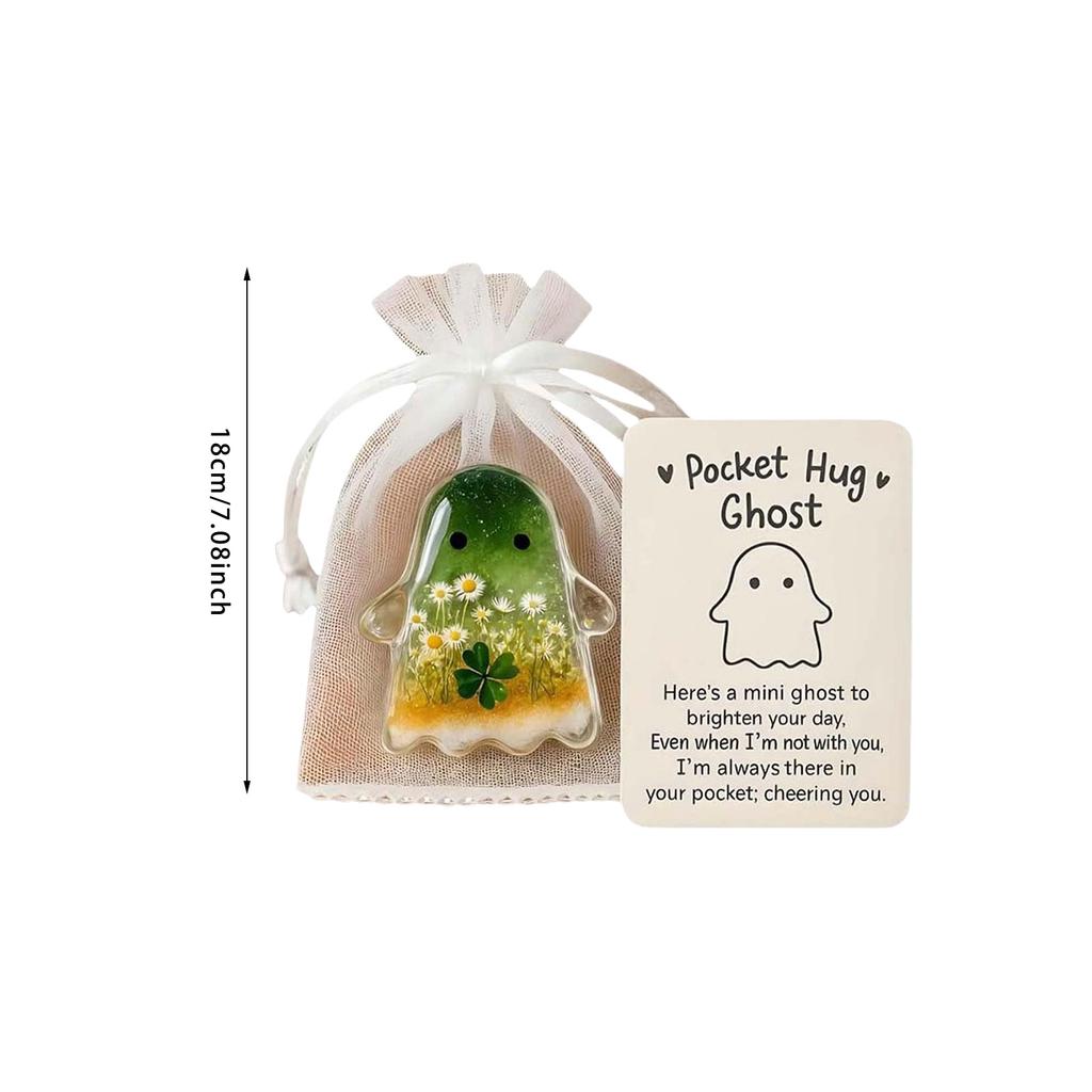 Pocket Hug Ghost, Emotional Support Ghost, Halloween Pocket Hugs,Cute Halloween Ghosts Pockets Hugs with Encouragement Card