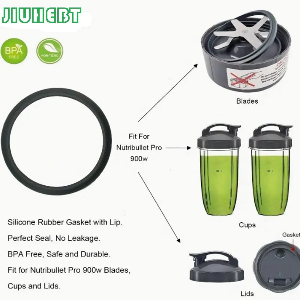 3-pack Sealing Gaskets Replacement Parts Fits for NutriBullet Blenders 600w/900w Extractor Blade