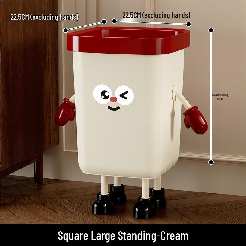 High-Capacity Cute Trash Can with Lid for Kitchen, Bedroom, Bathroom, and Living Room