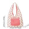 Sweet Plaid Nylon Vest Pouch Lace Decoration Tote Bag Simple Women Bow Printed Handbag  Storage