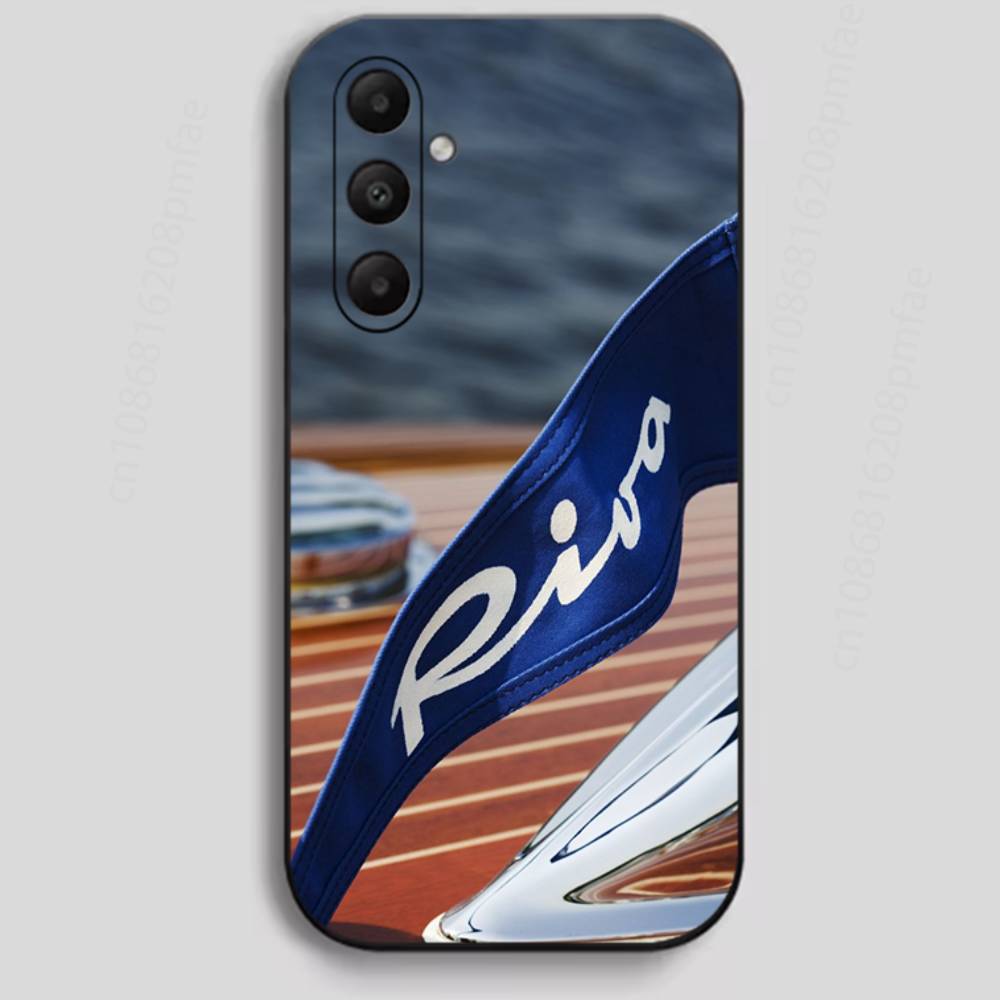 Custodia per telefono di lusso R-RIVA Yacht per Samsung Galaxy A13, 21s, 22, 31, 32, 40, 52, 71, A91 Guscio morbido nero