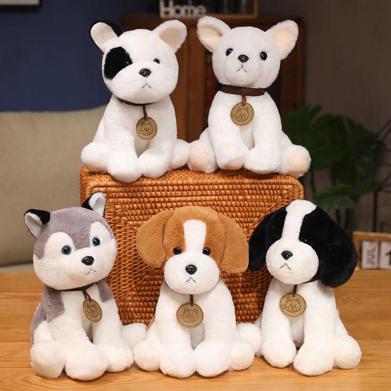 Simulation Husky Cartoon Schnauzer Chihuahua Dog Plush Toy Children Gift Doll