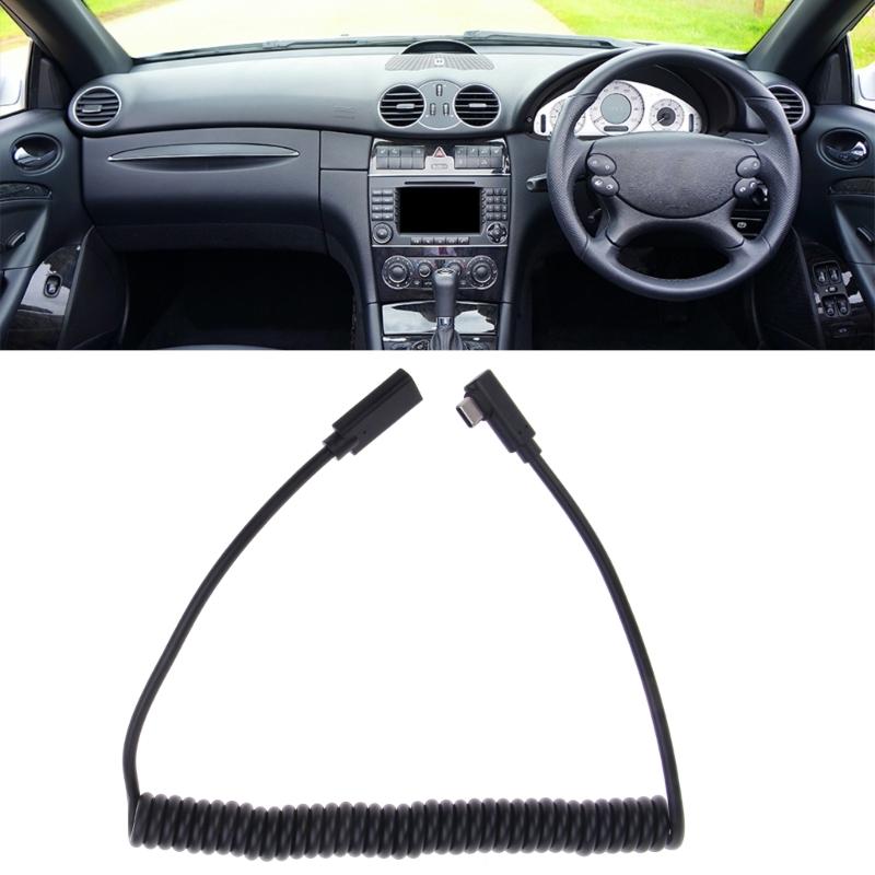 USB3.1 Type-C Male To Female Extension Cable Spring Cable Left Turn 480Mbps TypeC usbC Charging Adapter Cord