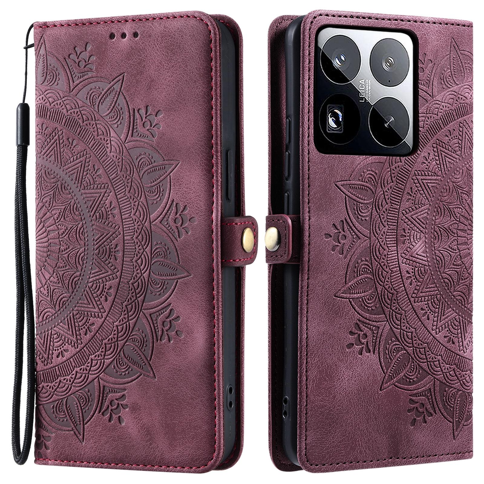 

Стиль 016 Для Xiaomi 15 Pro Чехол Ощущение кожи Тотемный отпечаток Кошелек Кожаная крышка для телефона D