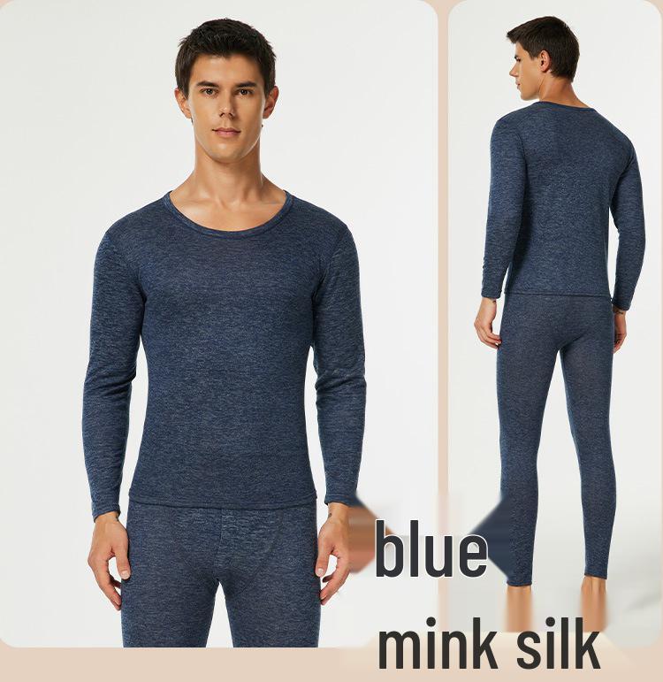 Men's and Women's Wool Silk Thermal Underwear Set – Warm, Thick, Velvet-Lined, Autumn Pants for Couples