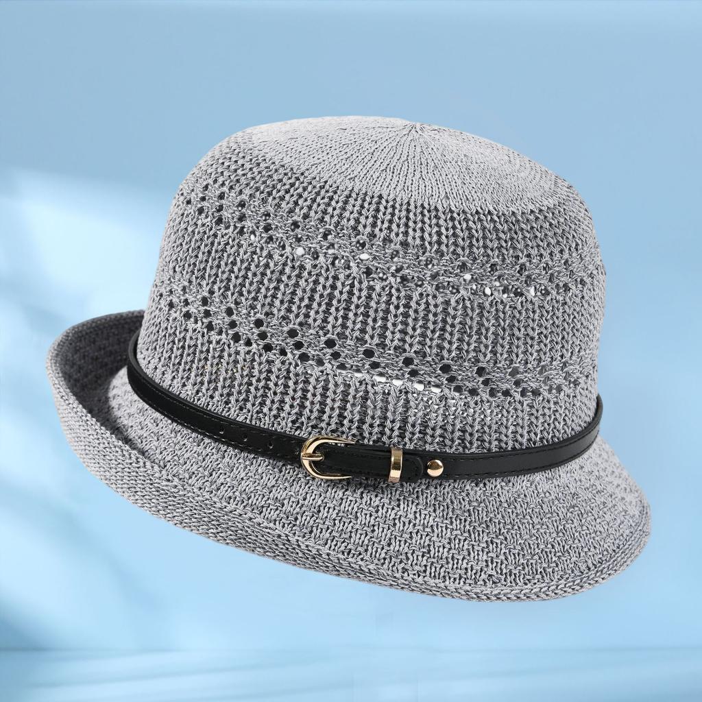 2026 New Sun Hat Women's Sunscreen Hollowed Out Breathable Basin Hat Korean Version Elegant Top Hat Belt Shows Small Face