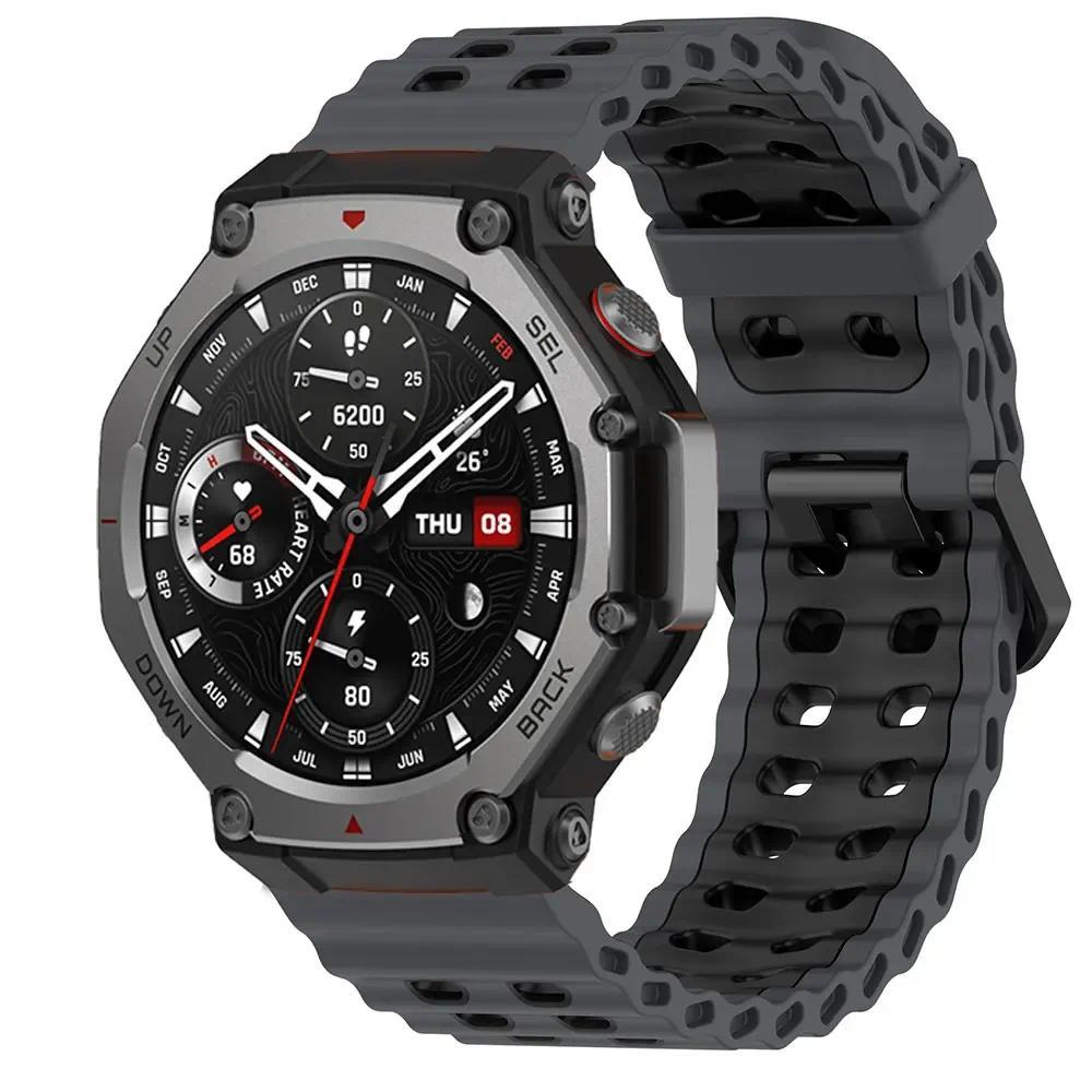 Breathable Silicone Band For Huami Amazfit T-Rex 3 2 1 T-Rex 3Pro 44mm 48mm T-Rex Ultra Colorful Strap Sport Watchband Belt