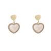 Diamond-Set Pearl Love French Light Luxury High-End Temperament Elegant Stud Earrings Earrings Women