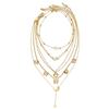 6 Pcs/set Pendant  Necklace Creative Personality Multi-layer Butterflies Moon Peach Heart-shaped
