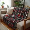 Vampire Coffin Repeat Cartoon Anime Print Flannel Blanket Soft Warm Throw for Kids Bedroom Sofa Christmas Office Car