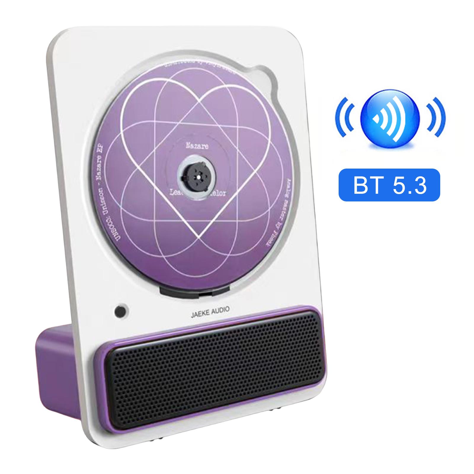 

Портативний настільний вертикальний CD-програвач для дому, сумісний з Bluetooth, програвачі музичних альбомів на CD-дисках, вихід 3,5 мм з пультом дистанційного керування фіолетовий