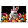 Mocsicka Easter Party Bunny Backdrop Photography Studio Banner Spring Flowers Egg Decors Baby Newborn Portrait Photo Backgrounds