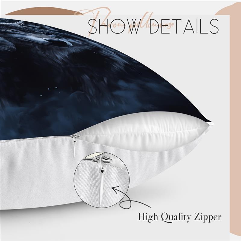 Short Plush Material Pillowcasethe Wolf King In Winter Pillowcase Print Throw Cushion Pillow Cover Printing Cushion Pillow Case