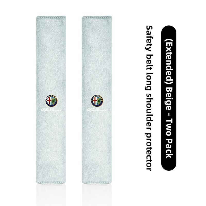 2026 Hot Sticker Suede Car Seat Belt Shoulder Cover Protection SeatBelt Pad Auto Interior For Alfa Romeo 4C 159 166 Giulia Giuli