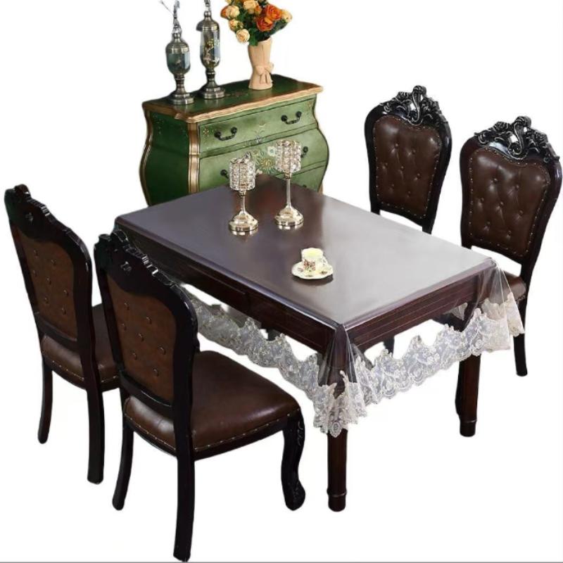 Față de masă PVC Transparentă Clară Protector de Masă din Plastic Sticlă Moale Impermeabilă Rezistentă la Ulei pentru Față de Masă de Dining Dantelă Prosop Decor Acasă