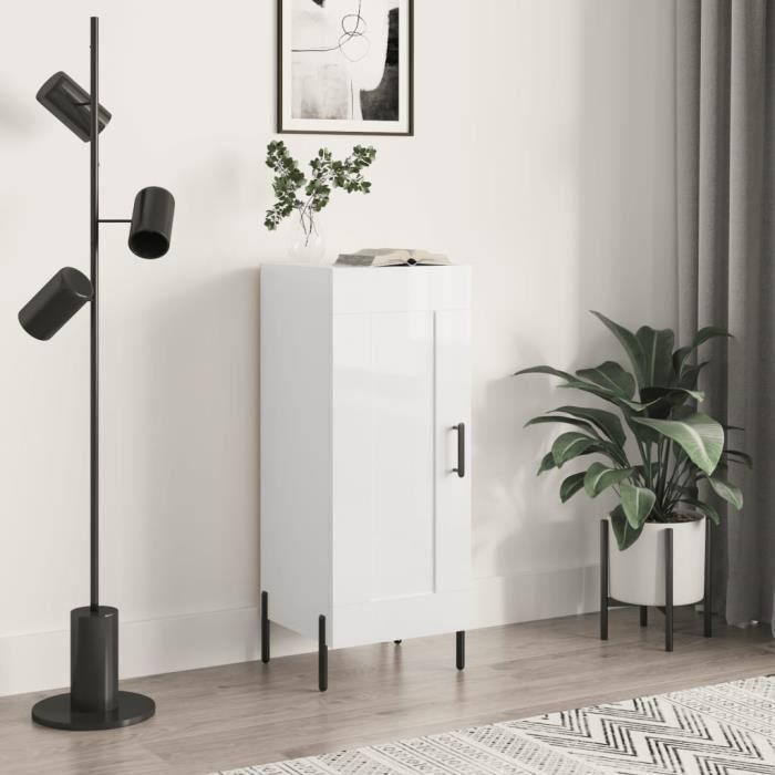 VidaXL Buffet White Glossy 34.5x34x90 Cm Engineered Wood 830454