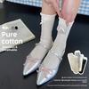 Female Spring and Summer All Match Sweet Bow Ribbon Breathable Ballet In The Tube Socks