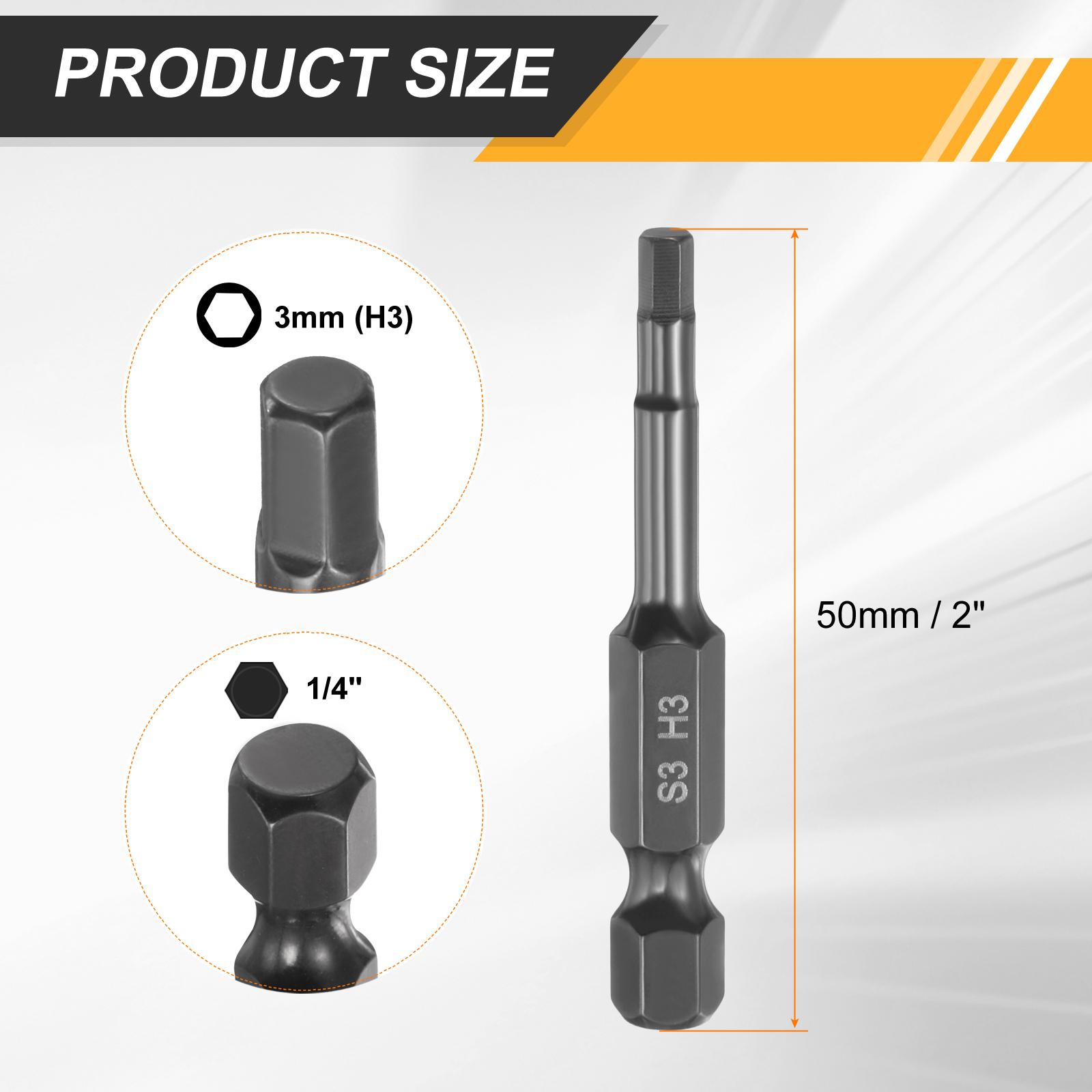 

2/4/8pcs H1.5-H10 Flat Hex Head Drill Bit Magnetic Tip 1/4 Hex Shank 50mm Long Mirror Polished Metric Hexagonal Screw Driver 2pcs