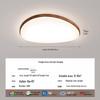 Full Spectrum Eye Protection Japanese-Style Wood Grain Ceiling Lamp for Living Room & Bedroom