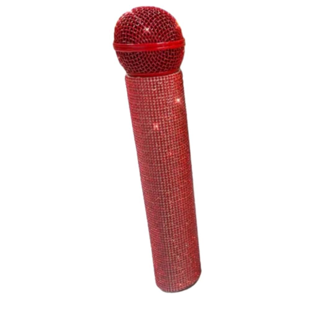 Wireless Microphone Rhinestones Microphone Cover Gold Silver Mic Handle Sleeve Stage Party