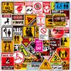 10/30/50/100pcs Warning Pattern Sign Stickers Prohibited Danger Banning Decals Laptop Skateboard Fridge Cool Decoration Sticker