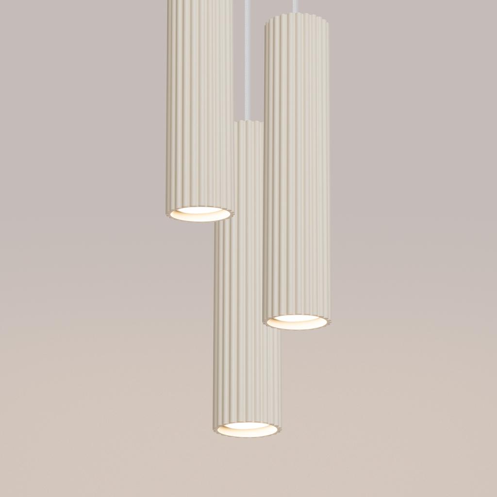 Lampa Wisząca Karbon 3 Gu10 Beżowy Alu Sollux Sl.1595