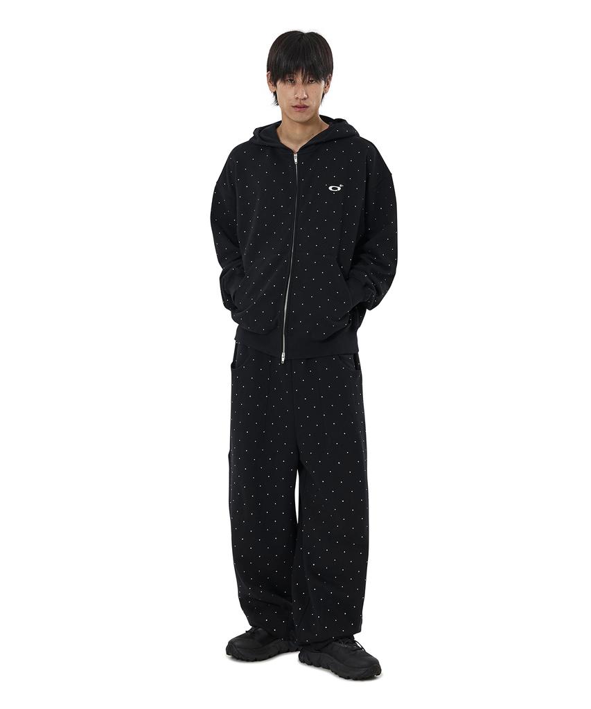 Openyard(Oy) Crystal Dot Hoodie Zip Up - Black