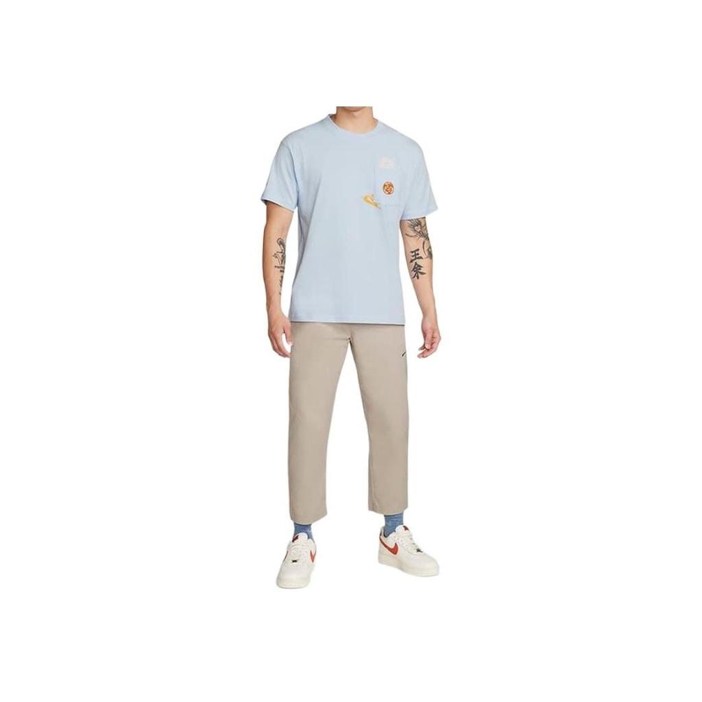 Nike Printed Pocket Casual Short-Sleeve T-Shirt Men Tops Blue DR7967-441