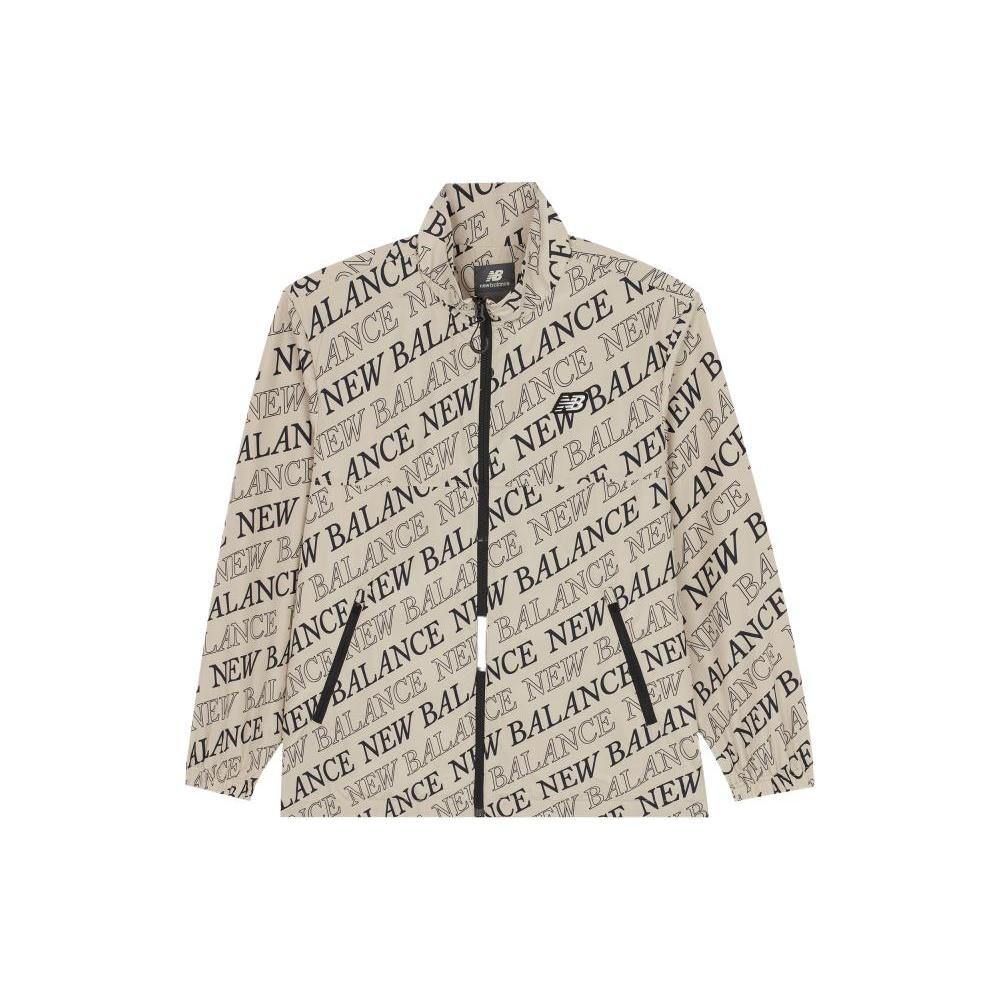 New Balance Logo Print Hooded Jacket Asia Sizing Beige Black Unisex 5AC2U123-BEI XS