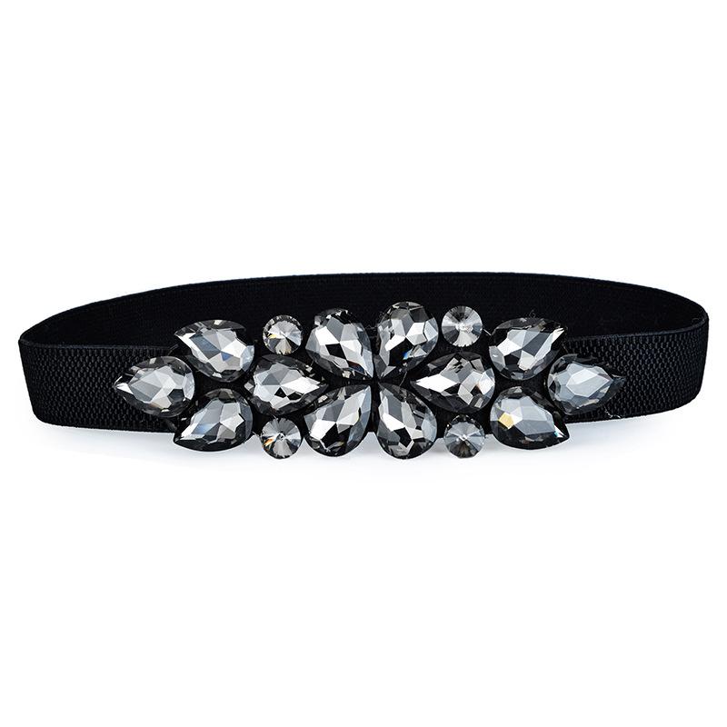 Meier New arrival rhinestone inlaid elastic waistband women s elastic waistband 63 черный серый