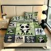 3pcs Cartoon Panda Printed Chipless Bed Sheet Set In Multiple Sizes, Soft Bed Cover, Bedroom Bedding Decoration, Gift Bedding