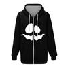 Women's Casual Fashion Halloween Smile Printed Long Sleeve Pullover Hoodies Zipper Sweatshirts Coat